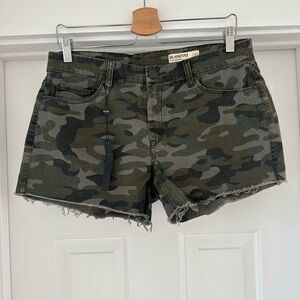 Blank NYC Green Camo Jean Shorts